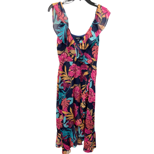 Kensie Floral Print Midi Dress Size 6 Navy Summer Dress