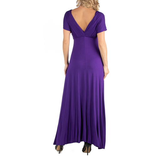 24seven Purple Maternity Maxi Dress - Cap Sleeve - Size M - Pregnancy Dress - Image 2