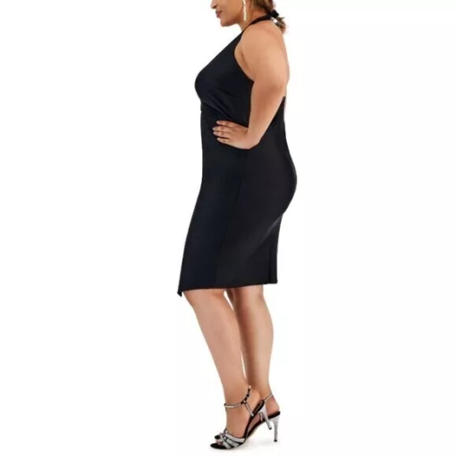 City Studio Plus Black Halter Dress Plus Size 1X Cocktail Dress - Image 2