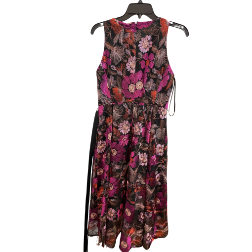 TAHARI ASL Black Floral Embroidered Midi Dress Size 6P - Image 2