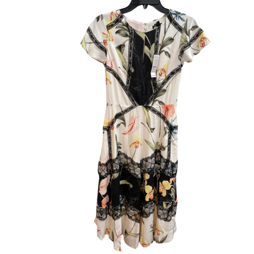 White House Black Market Floral Lace Dress Size 4 - Midi Dress