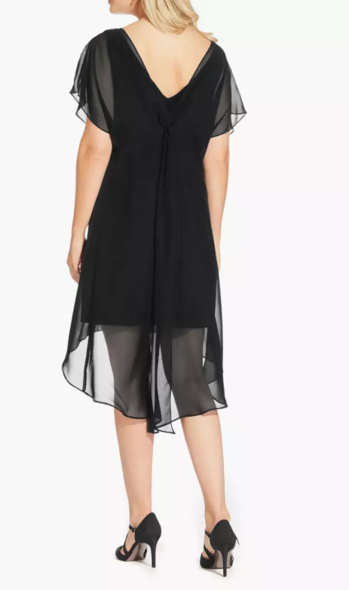 Adrianna Papell Black Chiffon Dress - Size S - Cocktail Dress - Image 2