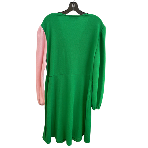 KASPER Green & Pink Colorblock Dress - XL - Women's Dresses