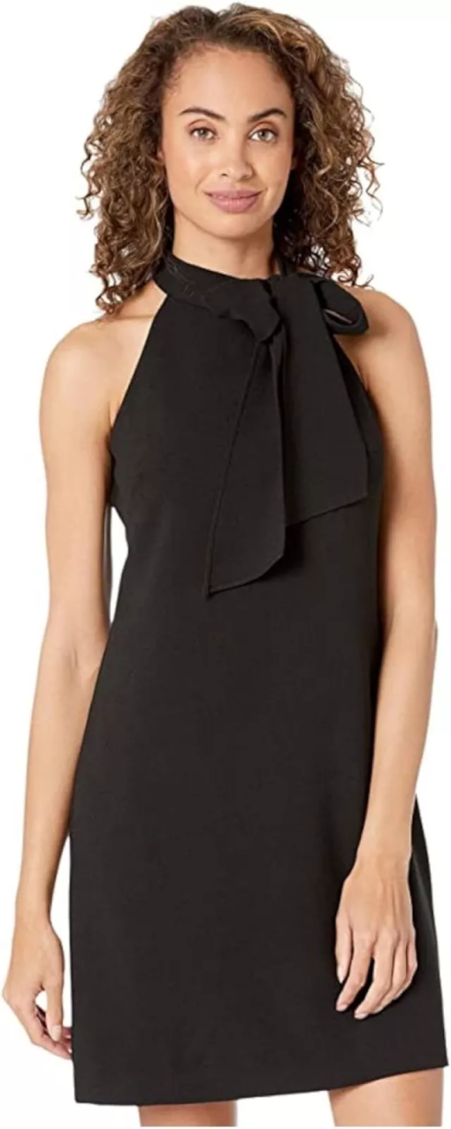 Vince Camuto Black Tie Neck Dress - Size S - Women's Cocktail Dress