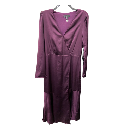 INC Purple Satin Wrap Dress Size 10 - Midi Dress