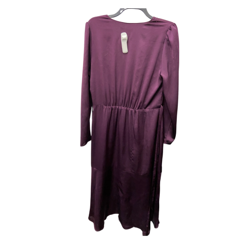 INC Purple Satin Wrap Dress Size 10 - Midi Dress - Image 2