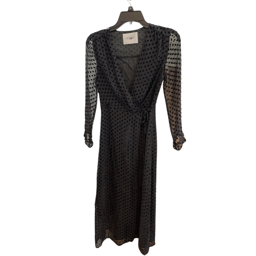 L.K.Bennett Black Polka Dot Wrap Dress - Size 6 - Midi Dress