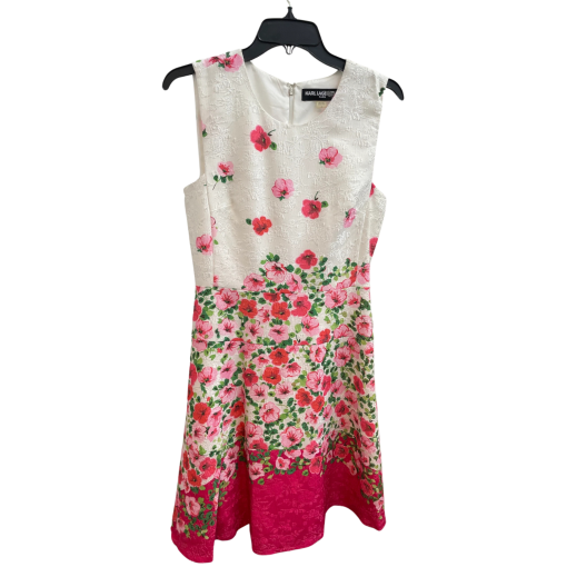 Karl Lagerfeld Floral Dress Size 6 White Pink Party Dress