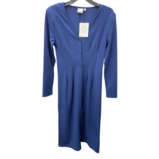 ICHI Navy Button-Up Dress - Size S - Midi Dress