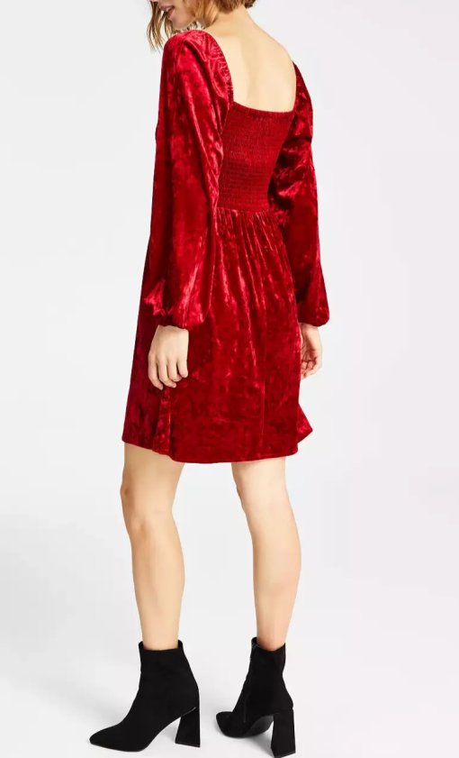 Bar III Red Velvet Mini Dress - Size L - Women's Party Dress - Image 2