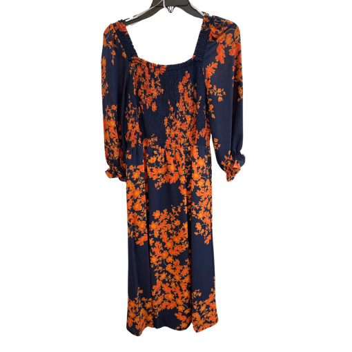 Nanette Lepore Floral Midi Dress Navy Orange Size 10 - Women's Dress - Image 2