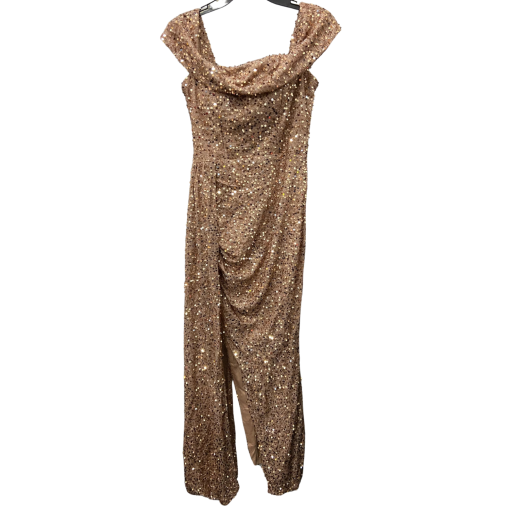 Miss ORD Champagne Sequin Gown - Size L - Formal Dress