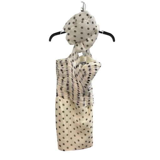 VICKYTIEL Polka Dot Dress Ivory Size 0 Cocktail Dress