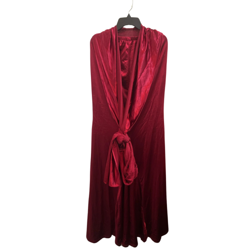 Miss Ord Red Velvet Maxi Dress - Size L - Formal Wear