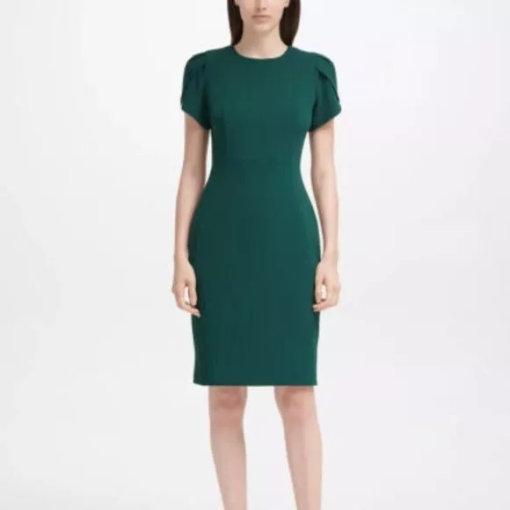 Calvin Klein Green Sheath Dress Size 4 - Women's Business Dress - Image 2