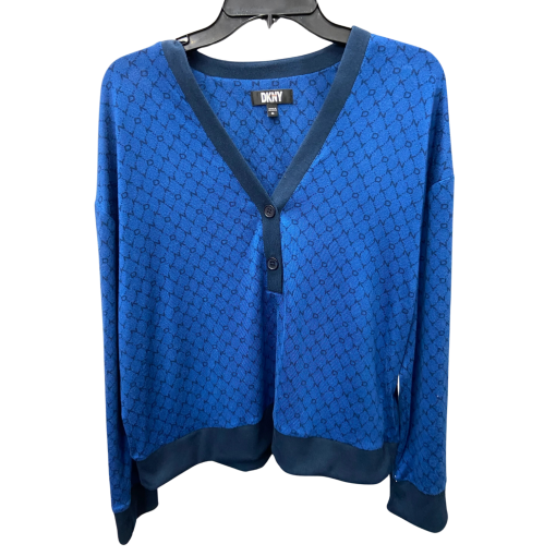 DKNY Blue Cardigan Sweater Medium - Women's Knitwear