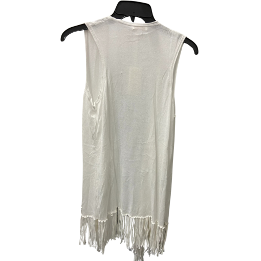 Minnierose White Fringe Vest Small - Women's Cardigan - Image 2