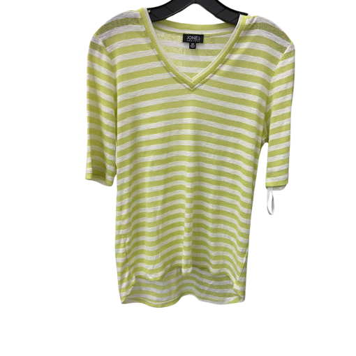 Jones New York XS Lime Striped V-Neck Top - Women's Shirt