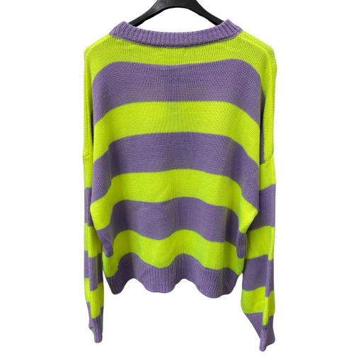 Purple Lime Striped Sweater -  - Women's Knitwear - Image 2