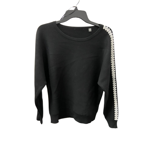 Black Embellished Sweater Small | Women's Fashion Top