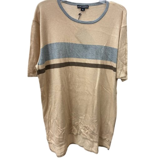 State Cashmere XL Striped Beige Sweater - Women's Knit Top