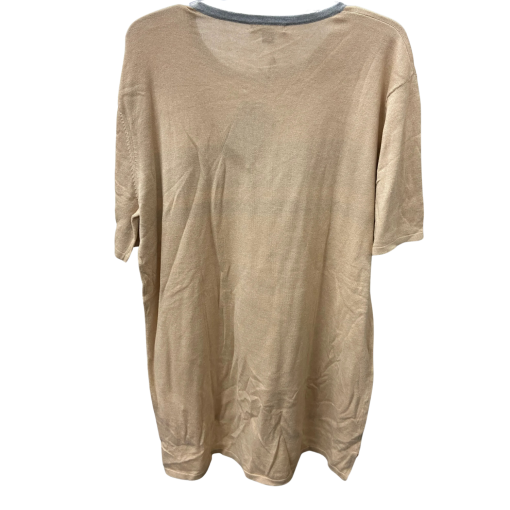 State Cashmere XL Striped Beige Sweater - Women's Knit Top - Image 2