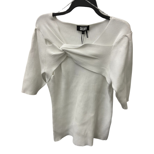 DKNY White Knot Front Sweater XL - Women's Tops