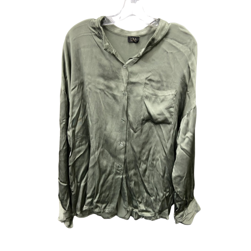 Lola Green Button Down Shirt - Women's Top - No Size