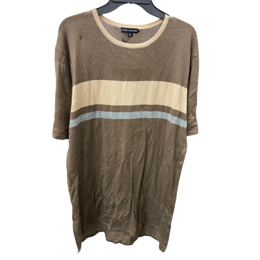 State Cashmere Brown Striped Sweater XL - Women's Knit Top