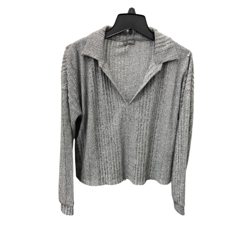 Vince Camuto Gray Ribbed Knit Top - Size L - Women's Shirts