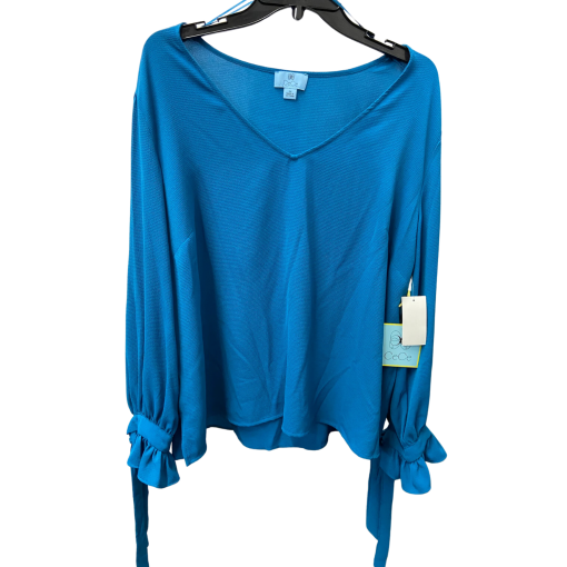 CeCe Teal V-Neck Blouse Plus Size 2X | Women's Tops