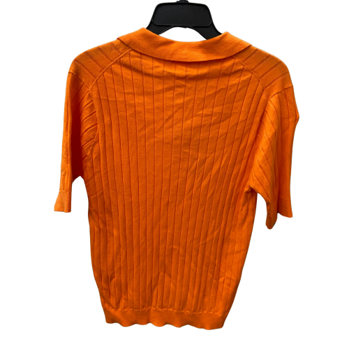 Minnierose Orange Ribbed Polo Shirt - Size L - Women's Tops