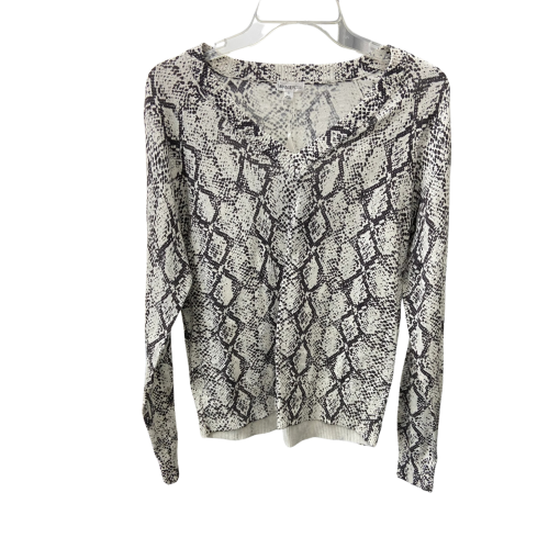 Minnierose Snake Print Sweater XS Black & White Knit Top