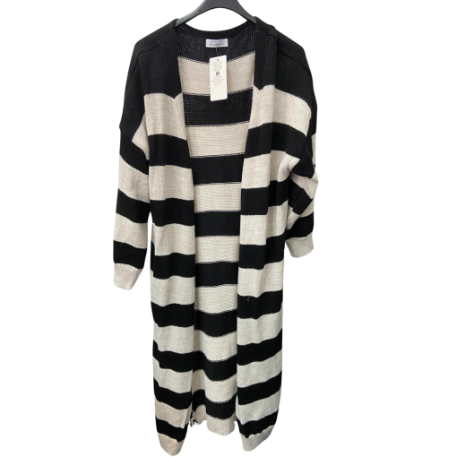 The Collection Black & White Striped Cardigan - Size S - Sweater