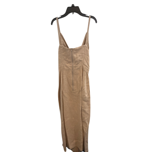 CAARA Beige Linen Midi Dress - Size L - Summer Dress - Image 2