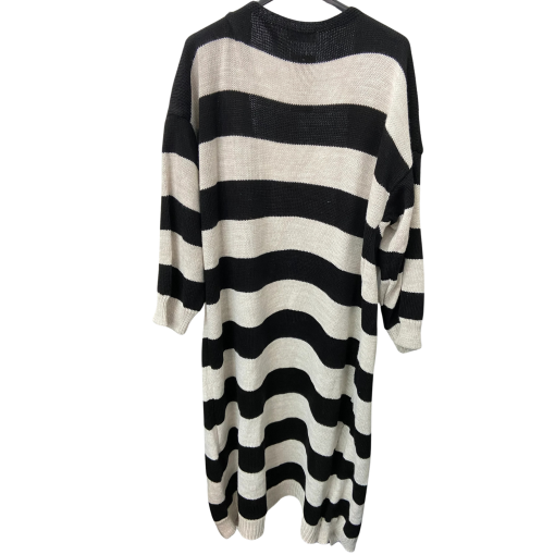 Dina Castellano Black & White Striped Cardigan Sweater - Size S - Image 2