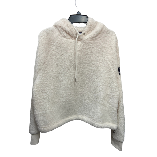 Tommy Hilfiger Cream Sherpa Hoodie - Size L - Women's Pullover