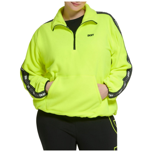 DKNY Plus Neon Fleece Pullover Jacket - 2X - Women's Activewear