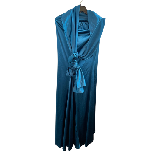 Miss ORD Teal Satin Maxi Dress XS - Formal Gown