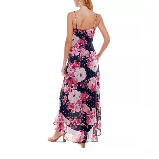 Crystal Doll Floral Maxi Dress Navy Pink Size 9 Party Dress - Image 2