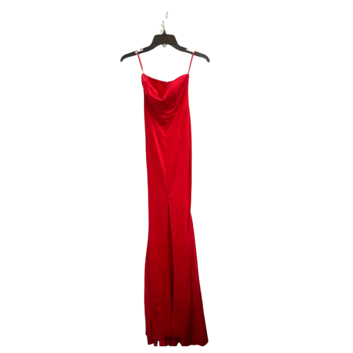 Miss ORD Red Satin Maxi Dress - Size XS - Formal Gown