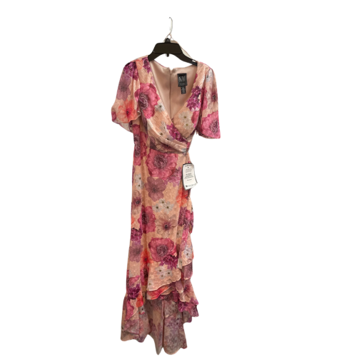 NightWay Floral Ruffle Dress Size 6 Pink Formal Gown