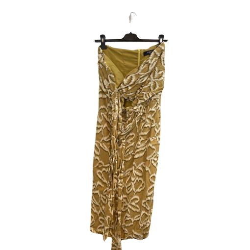 O.P.T. Strapless Maxi Dress, S, Gold Print, Summer Dress