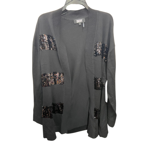 DKNY Black Sequin Cardigan XL - Women's Sweater