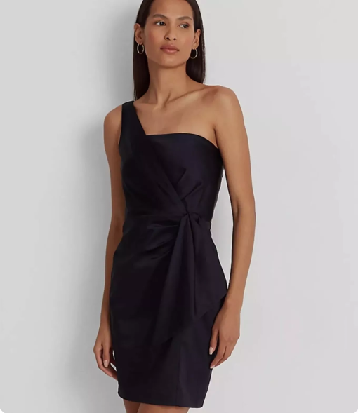 Ralph Lauren Black One Shoulder Cocktail Dress Size 2 - Party Dress