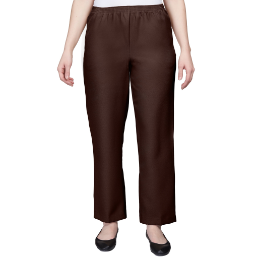 Alfred Dunner Brown Plus Size Pull-On Pants - Straight Leg - 20W - Women's Pants