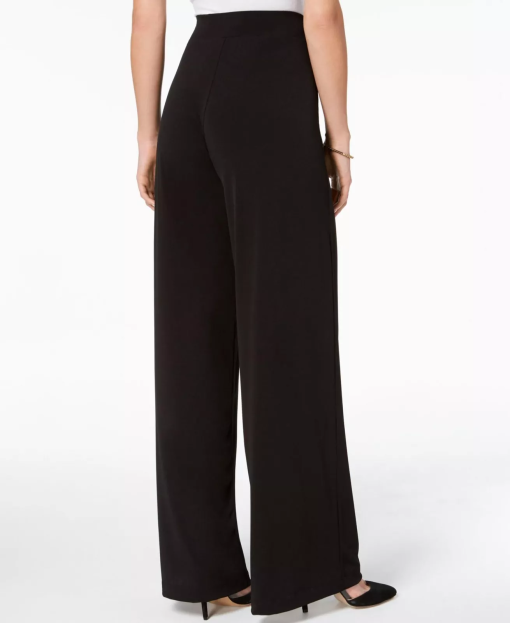 NY Collection Black Palazzo Pants - Petite Wide Leg Trousers - Image 2