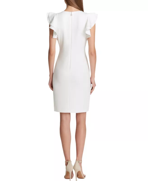 Tommy Hilfiger White Petite Sheath Dress - Cocktail Dress Size 2P - Image 2