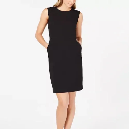 Anne Klein Black Sleeveless Sheath Dress - Size 12 - Work Dress