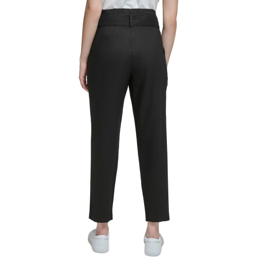 Calvin Klein Black Linen Cropped Pants - Size 16 - Women's Trousers - Image 2